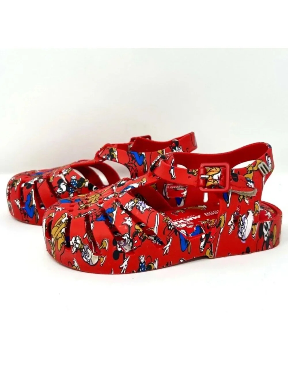 Mini Melissa Disney Mickey Friends Jelly Sandals Toddler Girls 8 Red Disney New